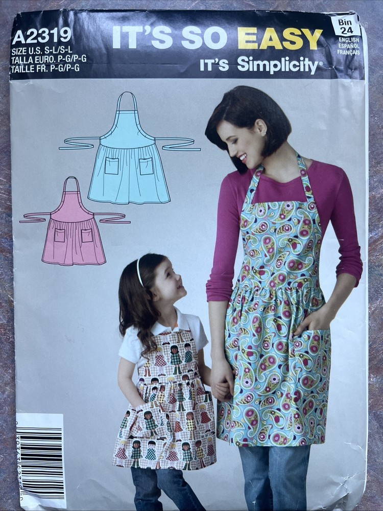 Its So Easy Its Simplicity Size A Pattern  2319 Mommy & Me Aprons Matching Apron