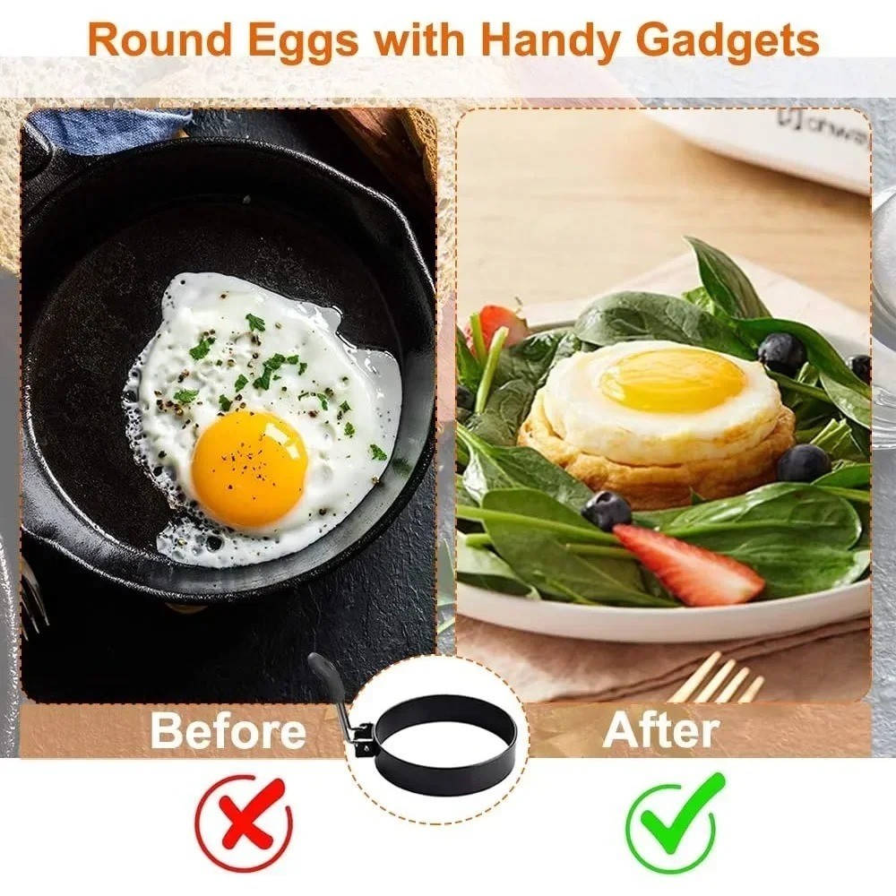 Stainless Steel Fried Egg Ring - Nonstick Round Pancake Mold Maker