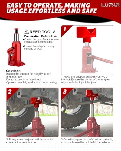 Jack Axle Adapter Lifting Saddle Compatible with Bottle Floor Jack 3INCH Red