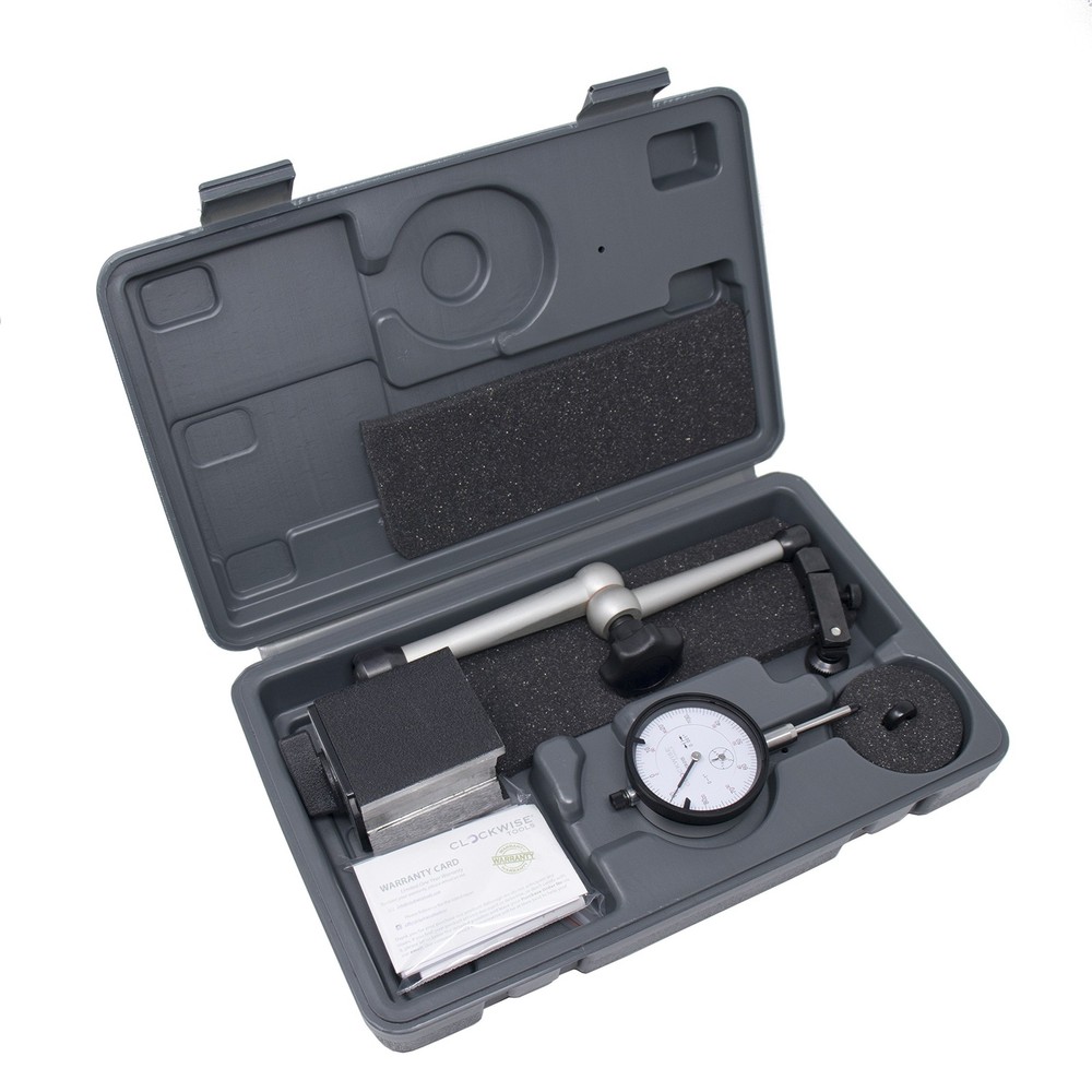 Clockwise Tools Dial Indicator with Magnetic Base Holder Stand, DIMR-0105...