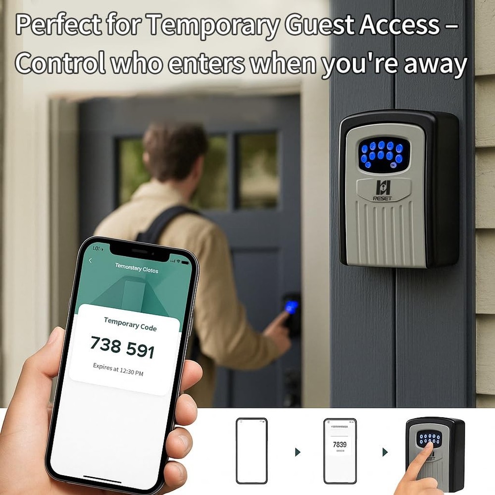 -104 Bluetooth Key Lock Box – Weather-Resistant, IPX5,Durable Metal Construct...