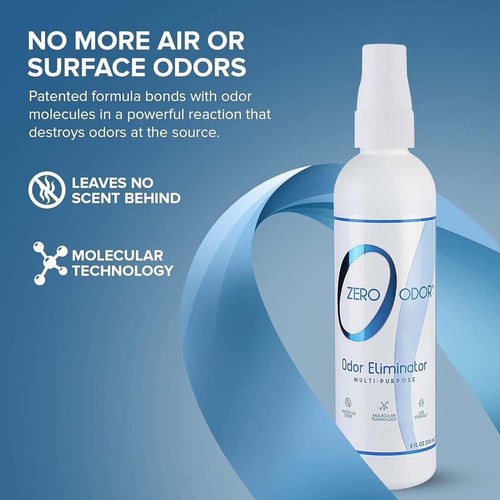 Patented Eco-Friendly Odor Eliminator - 8oz for All Surfaces & Environments