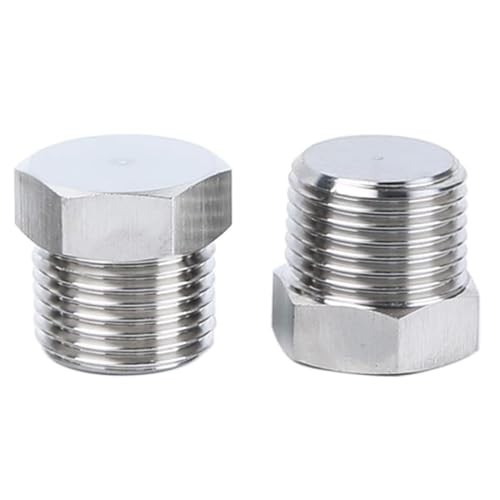 Outer Hex Head Thread Pipe Plug Fitting, 2PCS 1/2" NPT Male 304 Stainless