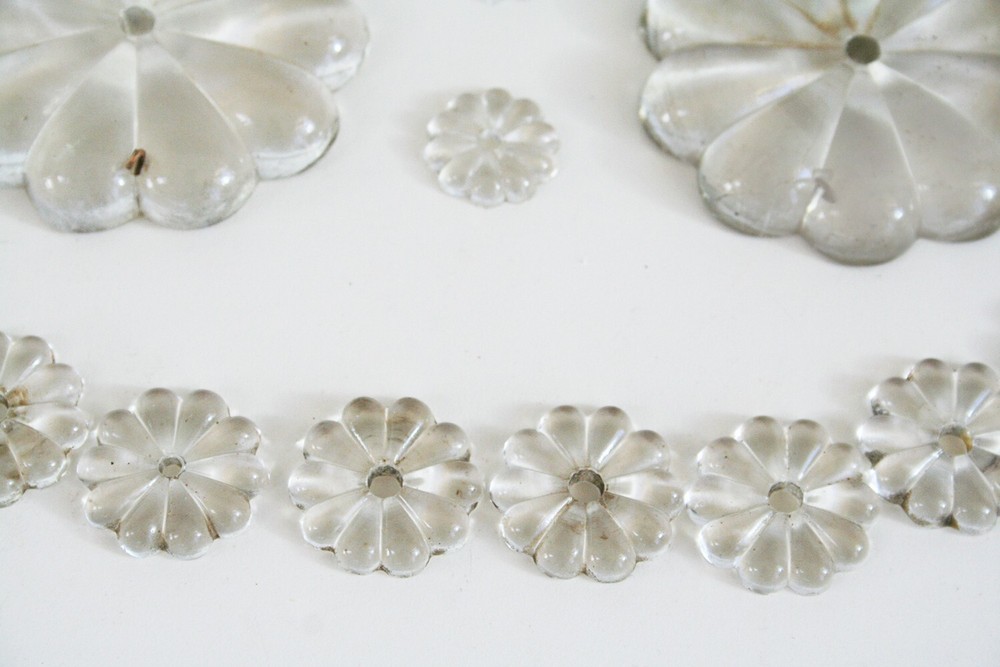 Assorted Vintage Crystal Rosettes, Large and Small