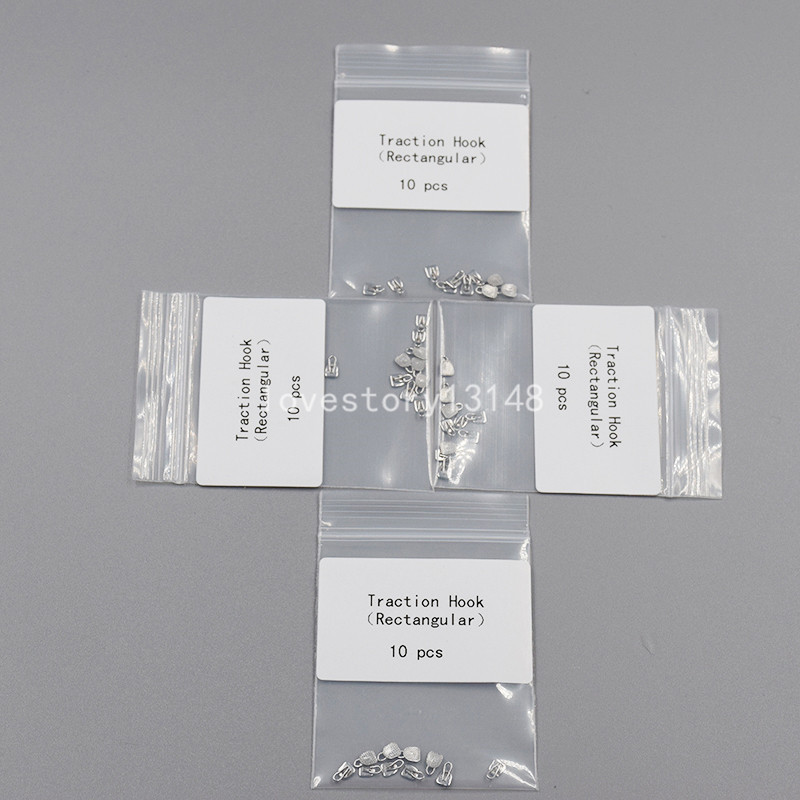 10 Packs Dental Orthodontic Traction Hook Rectangular Type 3*3.9mm Diameter