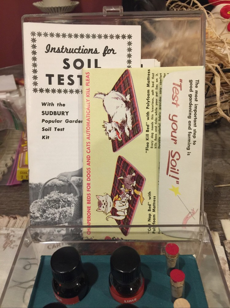 Antique Sudbury Soil Testing Kit Clear Acrylic Box With Instructions