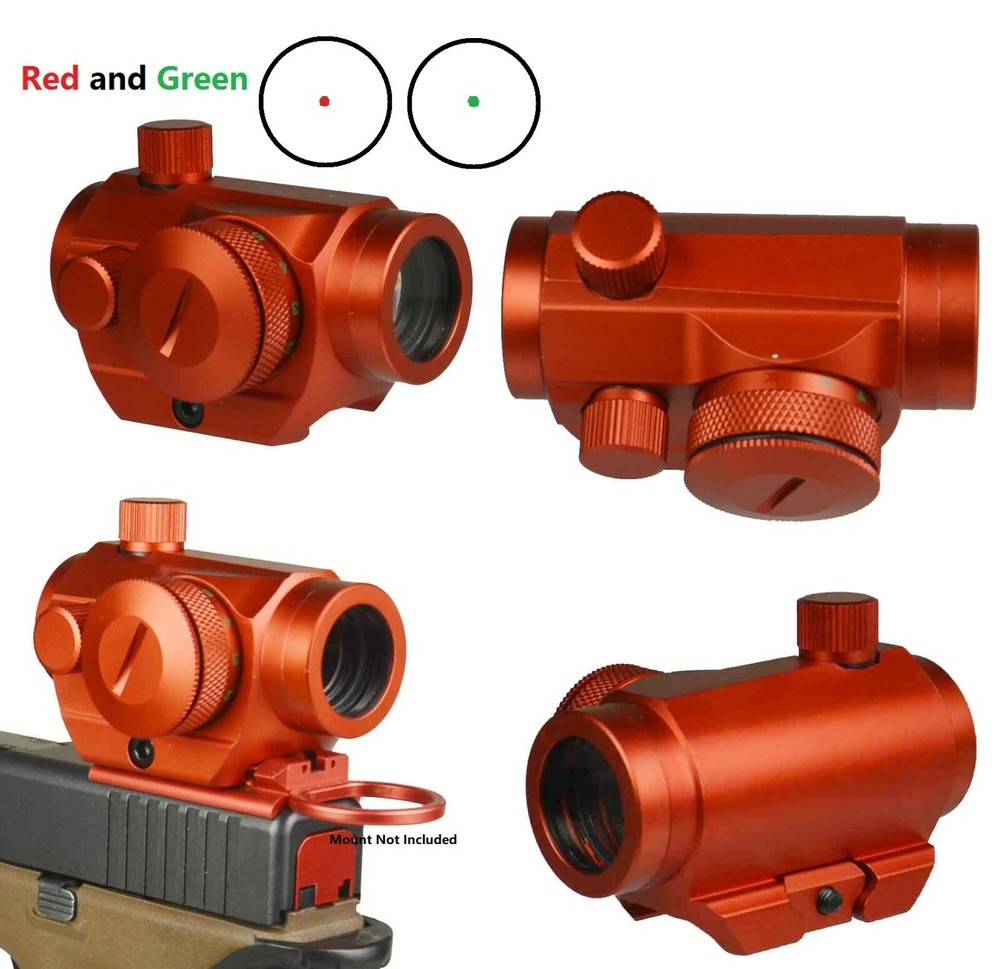 New Compact Mini Red and Green Dot Sight Weaver 1 Bolt Mount Anodized Red
