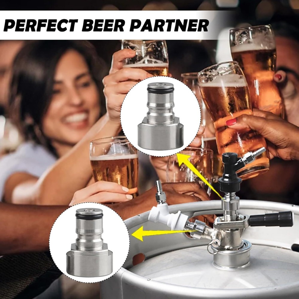 Keg Coupler Adapter Sankey to Ball Lock Quick Disconnect Conversion Kit for H...