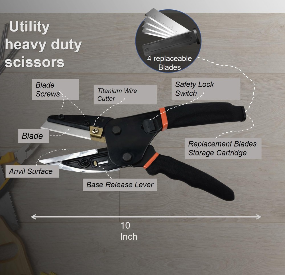 Upgraded Multipurpose Heavy Duty Scissors - Advanced All-Purpose Utility Indu...