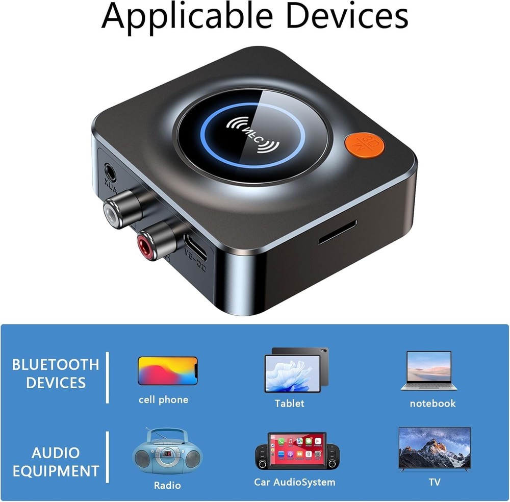 Bluetooth Receiver for Home Stereo, AUX RCA to Bluetooth Adapter for Old Speaker