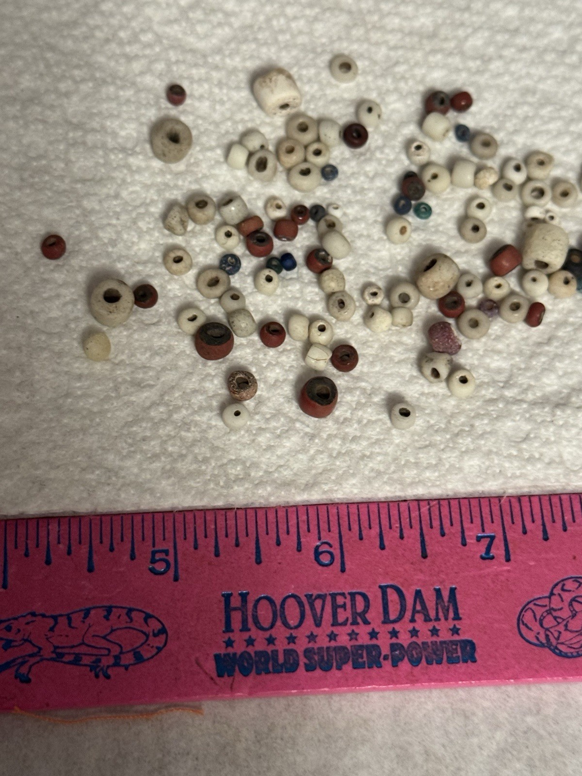 LOT OF 106 ANTIQUE CALIFORNIA TRADE BEADS FOUND BETWEEN AUBURN & PLACERVILLE
