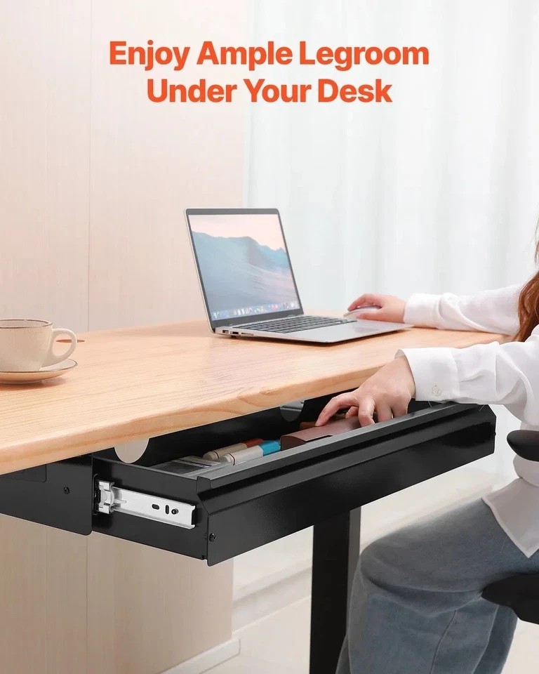 26" Wide Under Desk Drawer Slide Out, Under Desk Mounted Pull-out Drawer