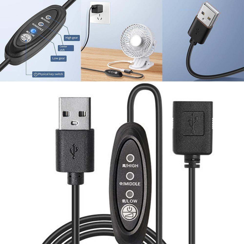 5V USB Power Control Line with Three Speeds for Small Fans and Electronics