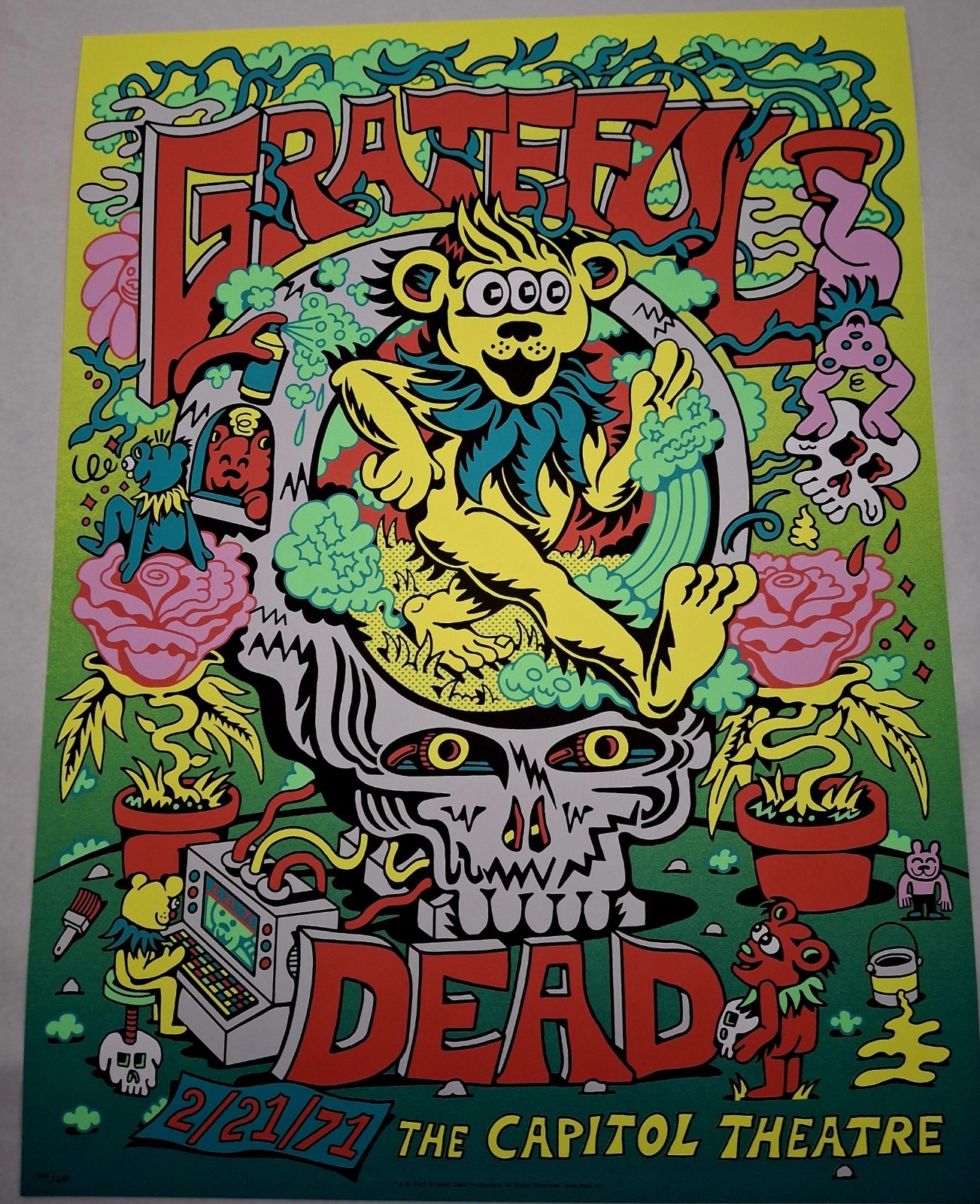 OFFICIAL GRATEFUL DEAD Tour Poster CAPITOL THEATRE 02/21/1971 main edition