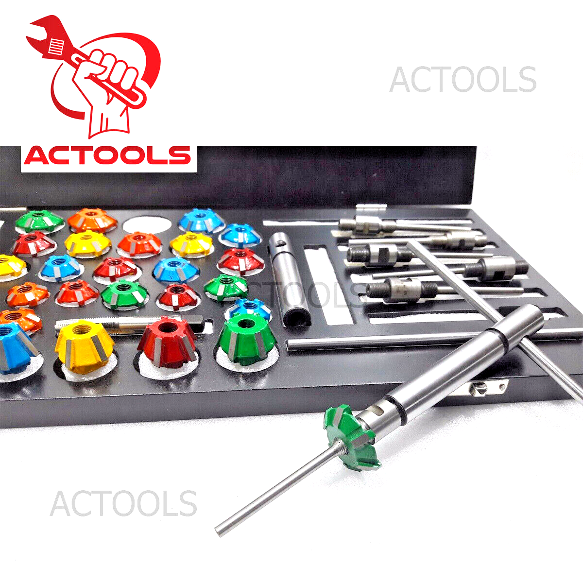 New Valve Job Seat Cutter Set Carbide Tipped for Motorcycles 3 angle USA ACTOOLS