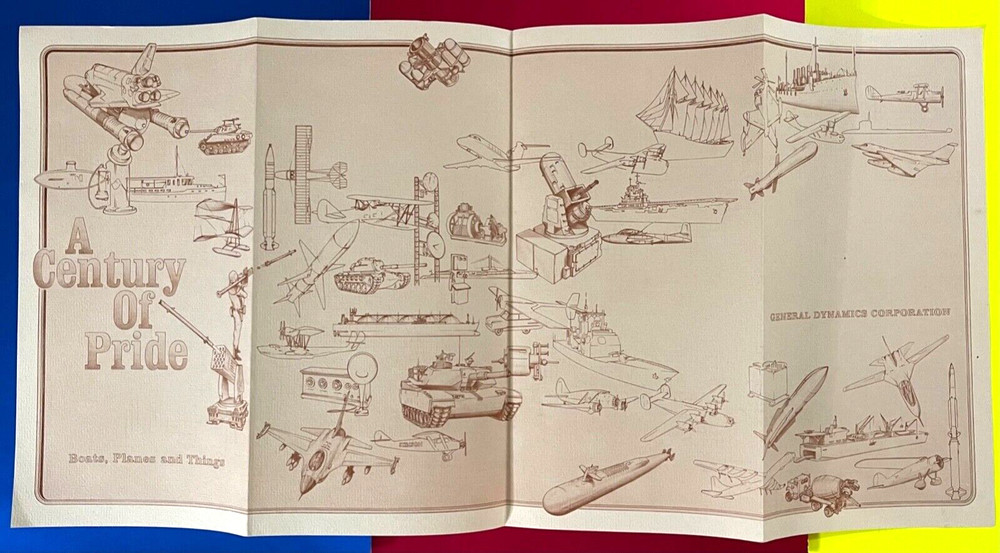 GENERAL DYNAMICS BOATS PLANES & THINGS SPACE SHUTTLE 11 X 24 FOLDOUT