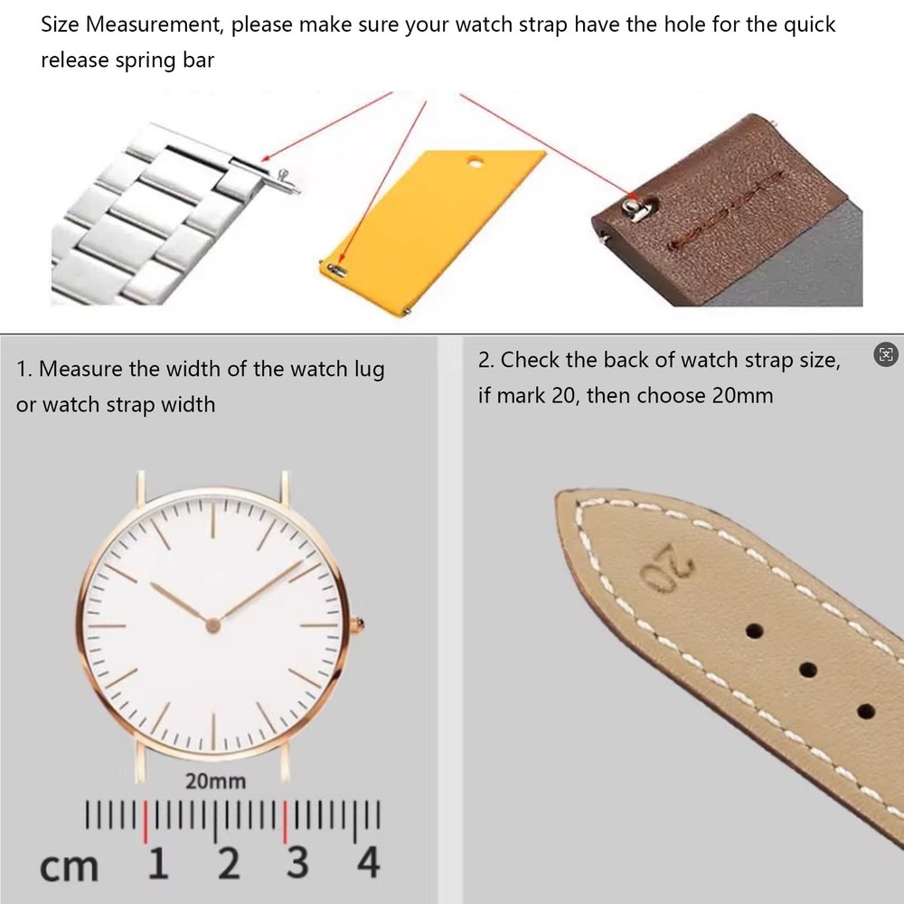 Elifel 21mm Watch Strap Quick Release Spring Bars, 1.8mm Diameter