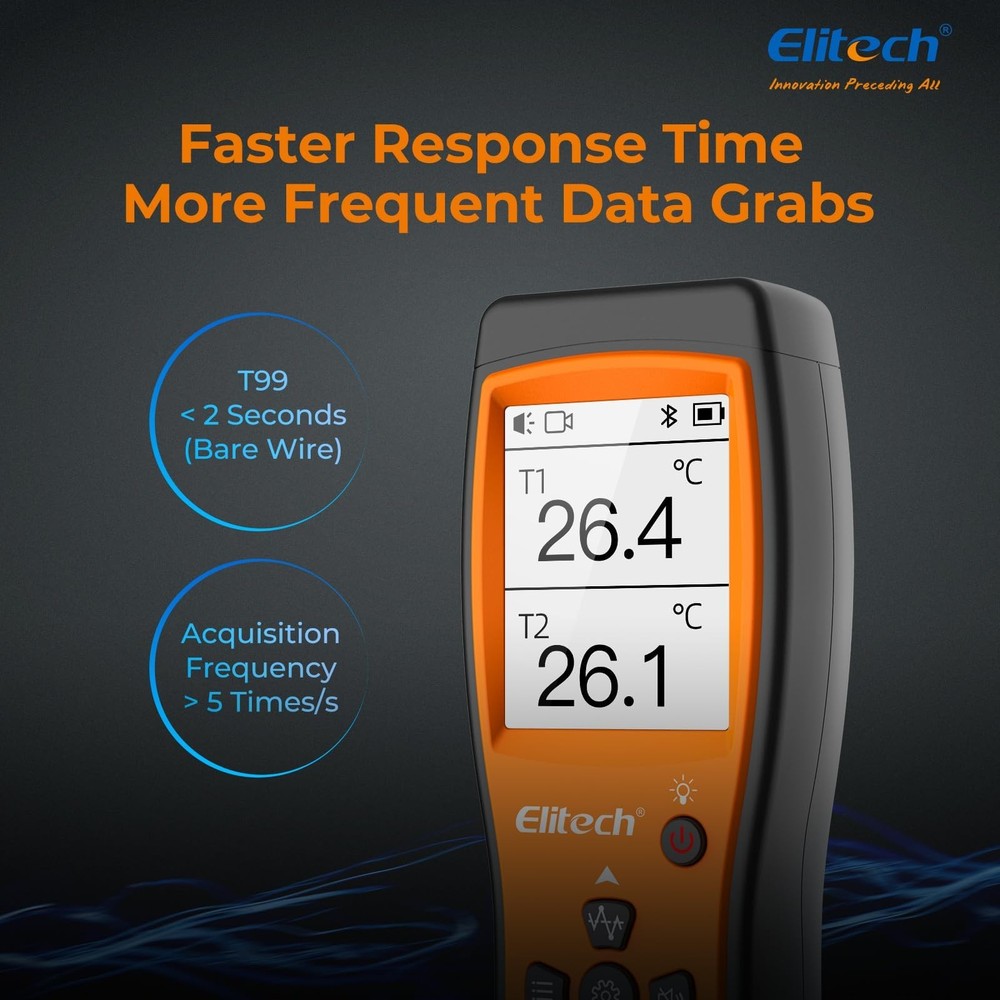Elitech Bluetooth Thermocouple Thermometer Digital Temperature Data Logger KT...