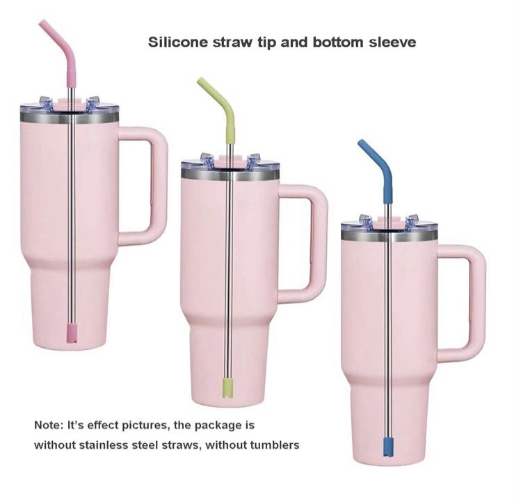 4PCS Silicone Metal Straw Tips, Rubber Straw Tips/Reusable Rubber