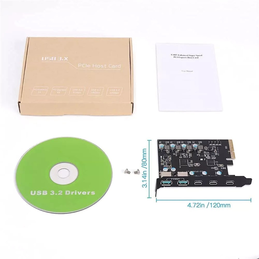5 Ports Expansion Card 20Gbps For Desktop computers 2*USB Type-A 3*USB Type-C