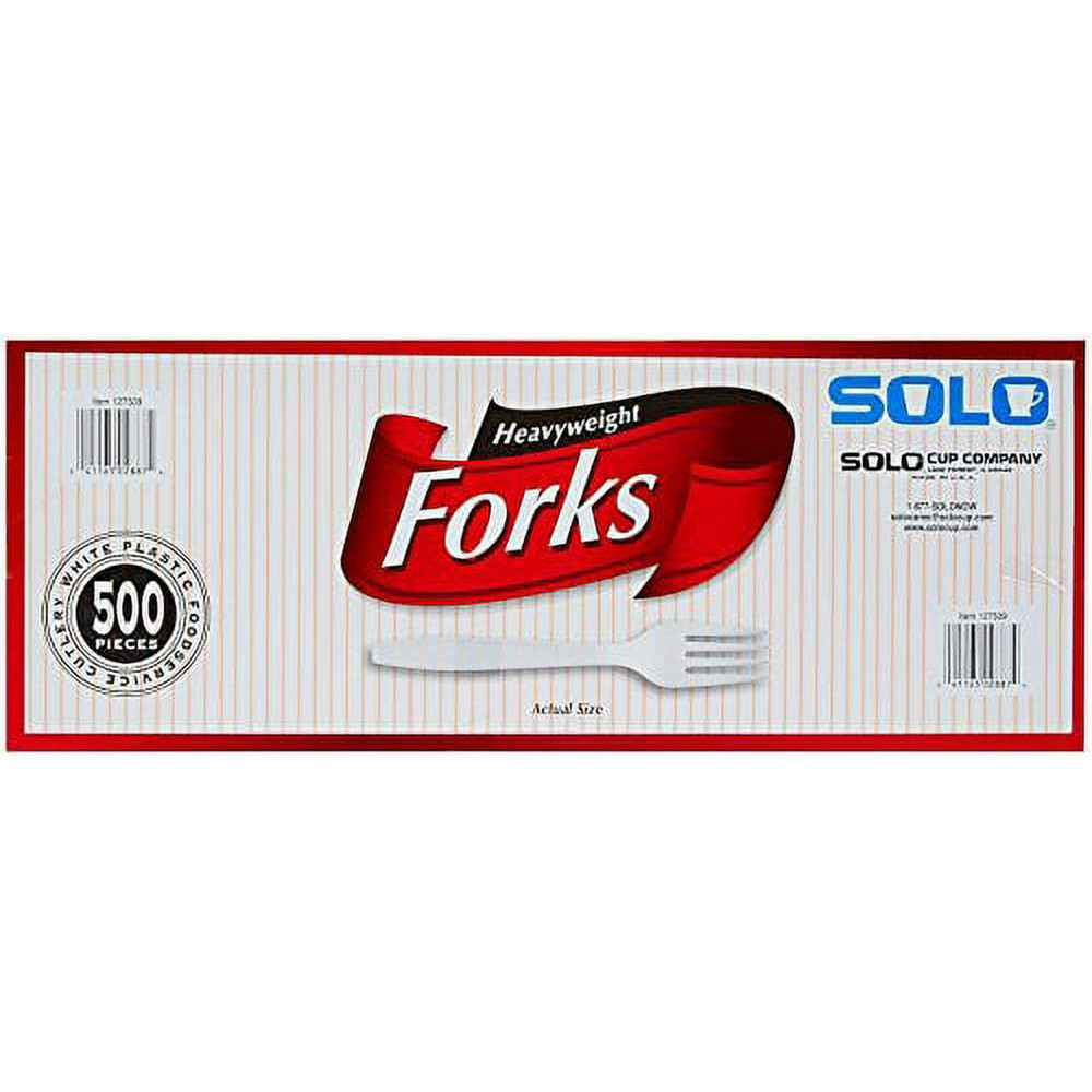 Solo Heavyweight Plastic Fork, White, 500-count