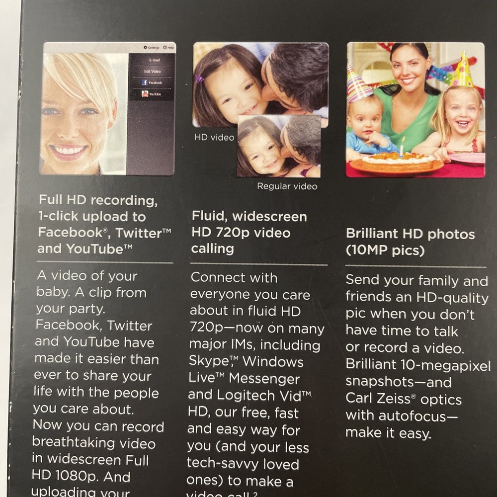 Logitech C910 Webcam HD Pro 1080p with Logitech Vid HD, Black