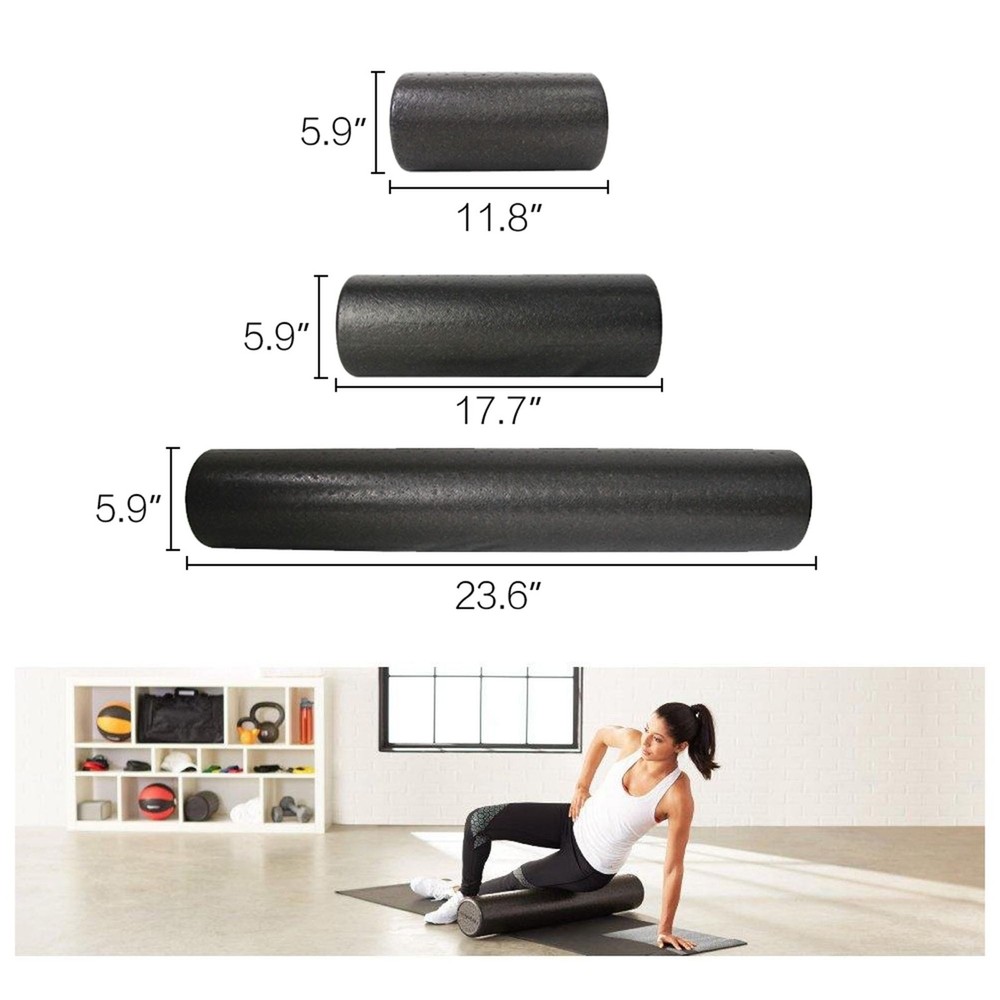 Premium High Density Foam Roller 18"x6" Physical Therapy Exercise Deep Tissue