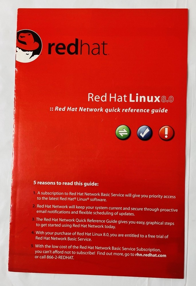 Red Hat Linux 8.0 Manual Set 6 pc Vintage OS Installation Reference Guides 2002