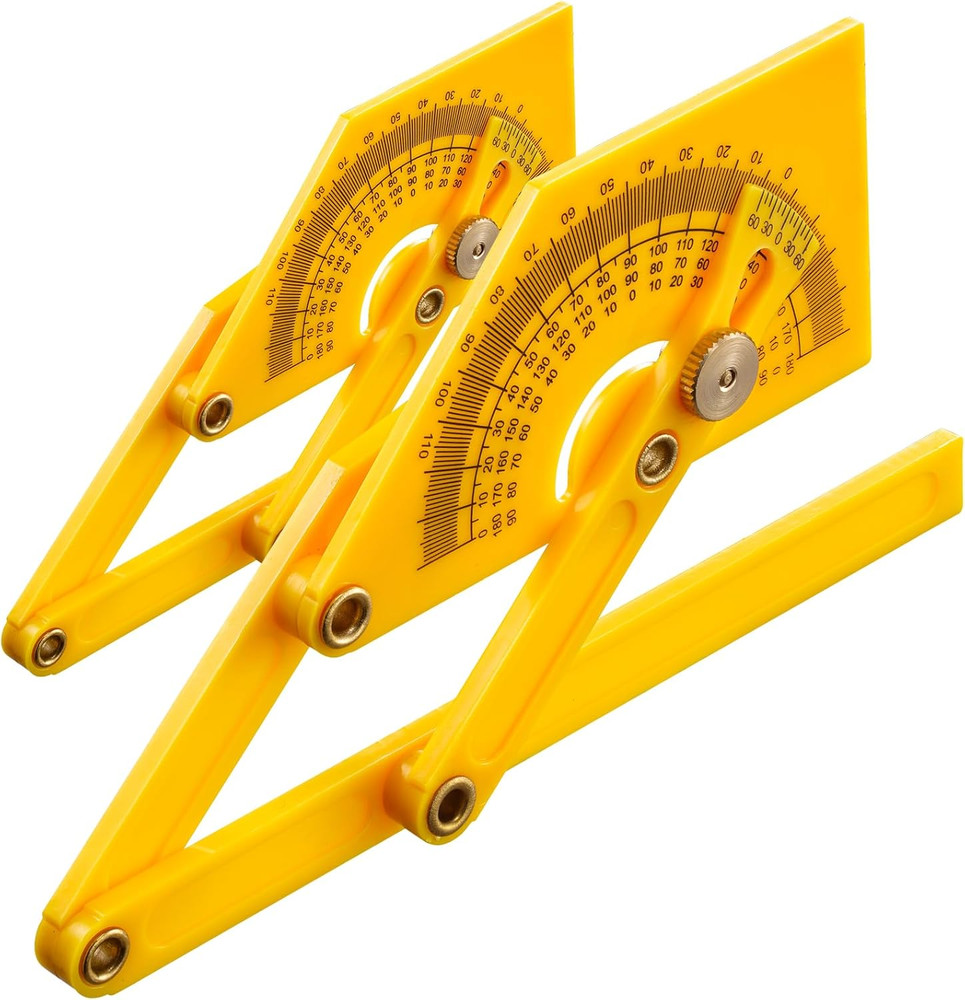 2 Pcs Protractor Angle Finders, Adjustable Protractors 0°-180° with Yellow