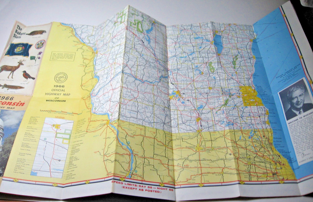 1966 Wisconsin Highway Map