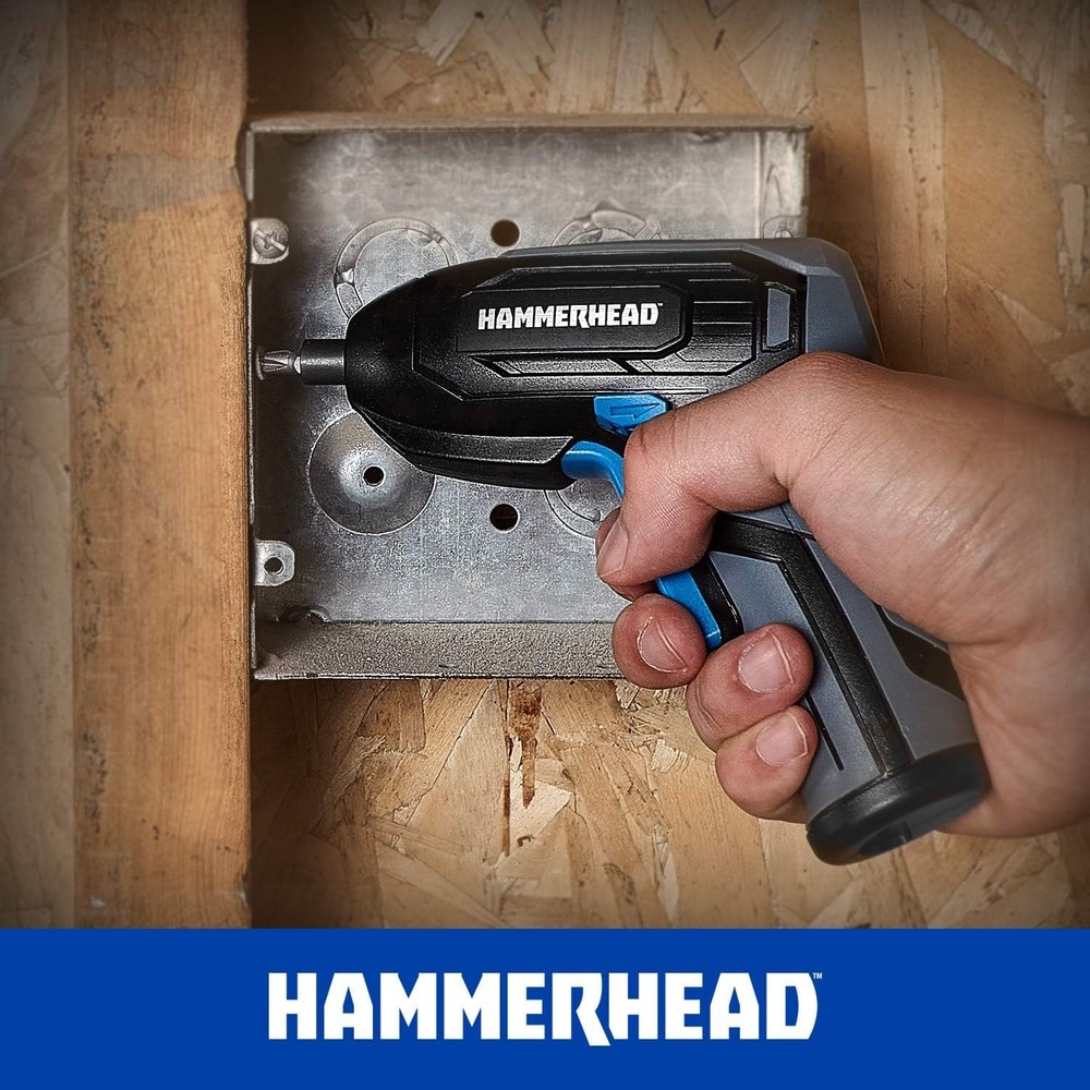 Compact & Lightweight 4V Cordless Screwdriver with Rubber Grip - Versatile Use