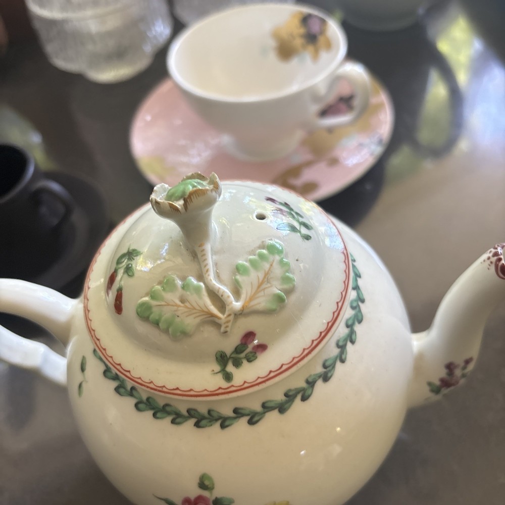 Derby Teapot Circa 1760 Flower Painted