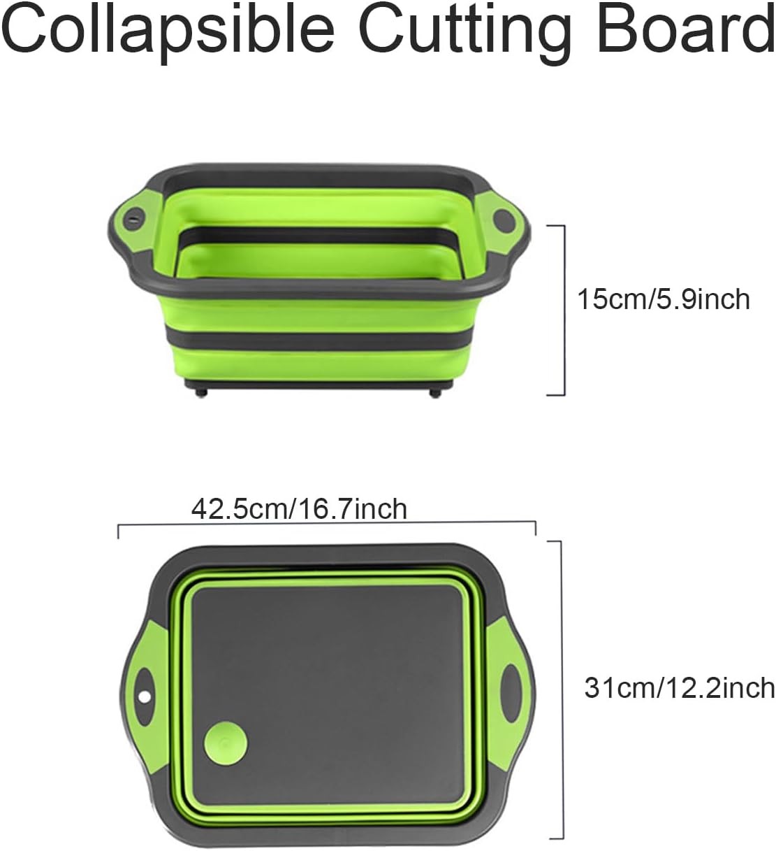 Camping Collapsible Cutting Board Dish Basin BBQ Prep Tub Camp Sink Dish Washing