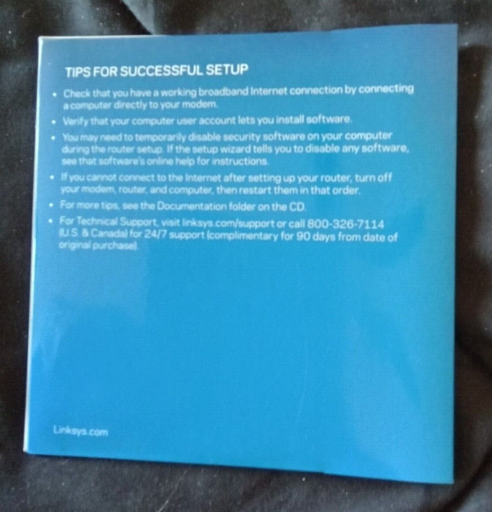 LINKSYS E2500 WI-FI ROUTER SET-UP CD AND DOCUMENTATION (CD ONLY)