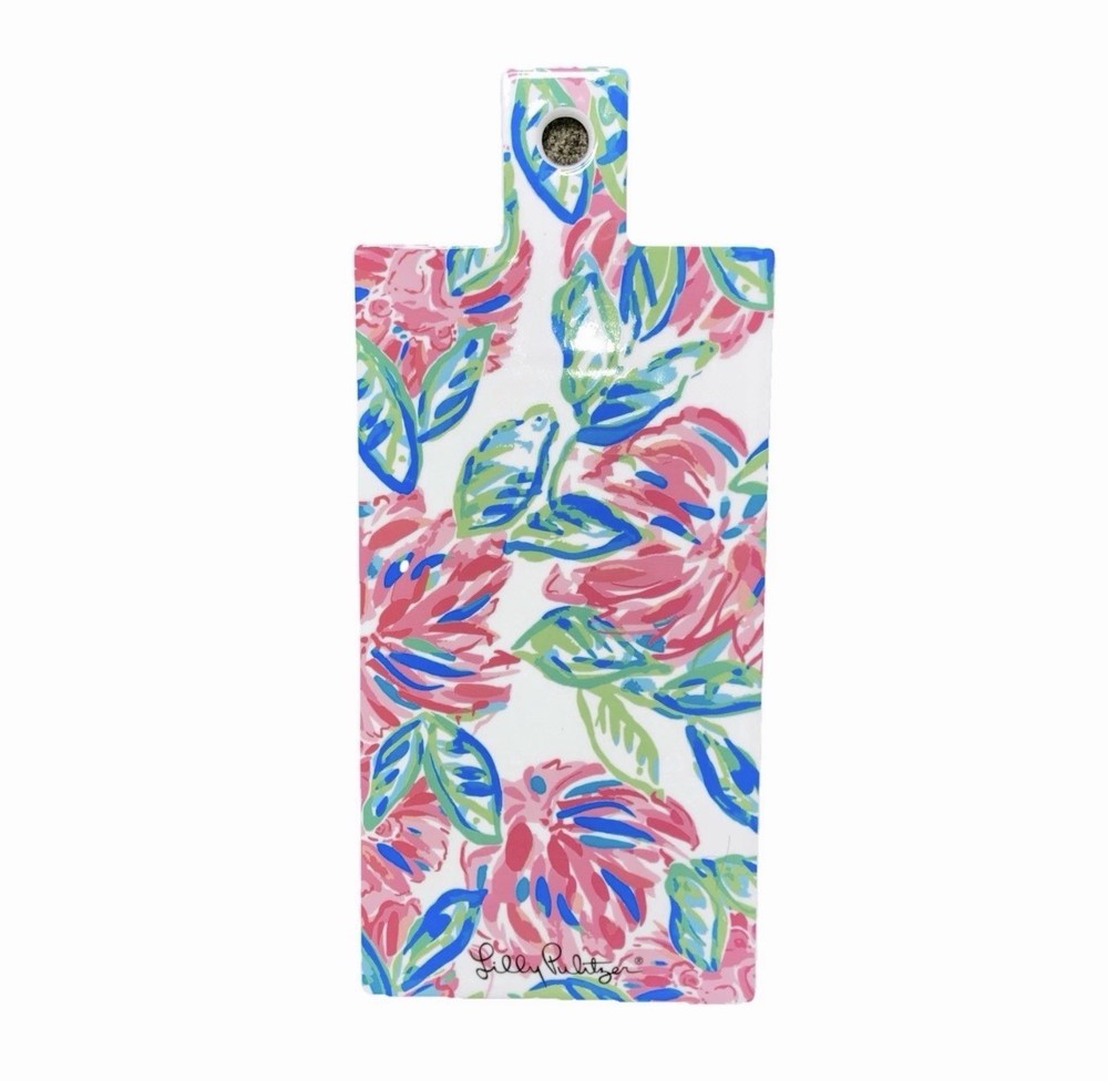 LILY PULITZER SERVING BOARD CERAMIC TOTALLY BLOSSOM PATTERN 17.75" X 7.75"