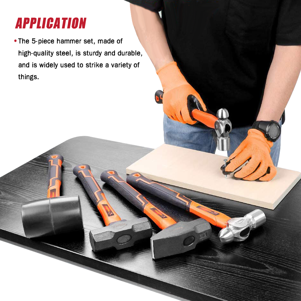 5pc Hammer Set Professional Blacksmith Propane Forge Tool Shop Pro Garage Kit