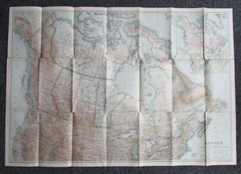 NATIONAL GEOGRAPHIC MAP CANADA 1936
