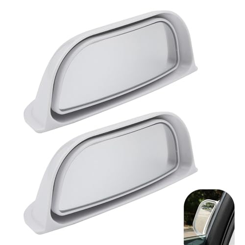 Back Passenger Blind Spot Mirrors, Adjustable Wide Angle Side View 2 PCS White