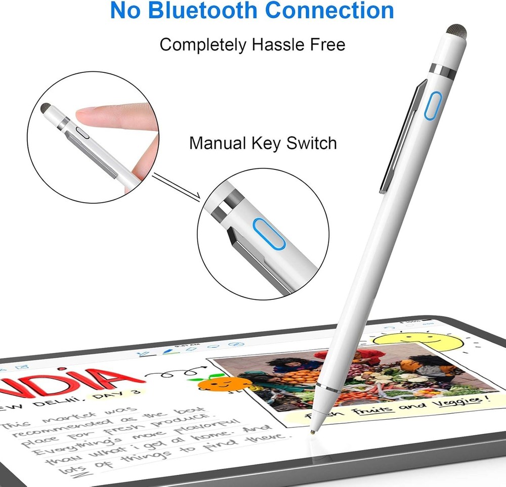 Long-Lasting Rechargeable Stylus for iOS/Android - Perfect Gift for Creatives