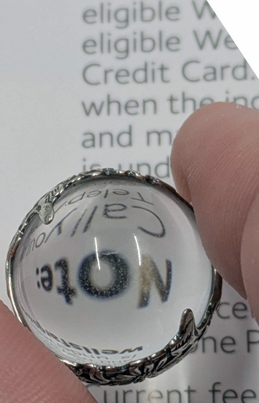 One 16mm Antique Vintage Crystal Pools of Light Sterling Bead Pendant C6-30