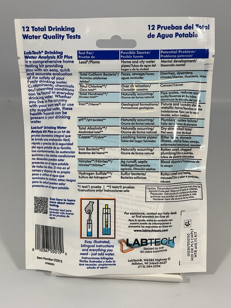 LabTech H2O OK Plus Complete Water Analysis Testing Kit 0150 LT5015 New