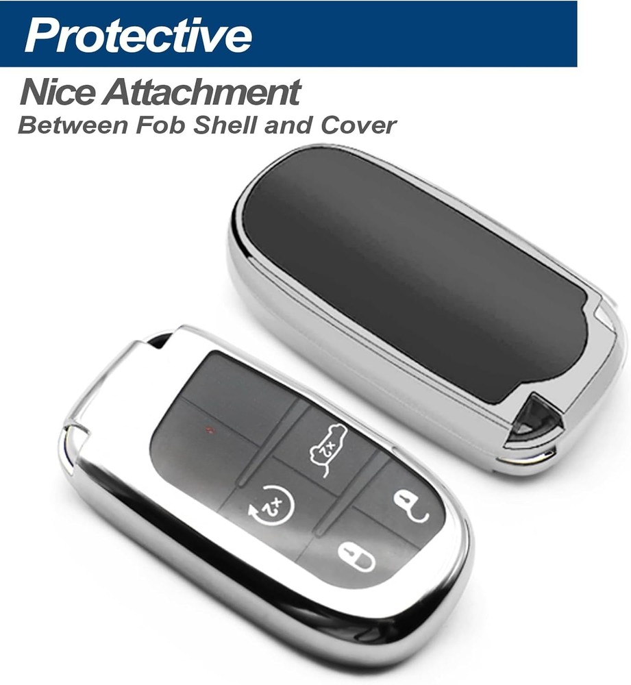 Keyring Protective Case Cover Accessory, Silver Edition