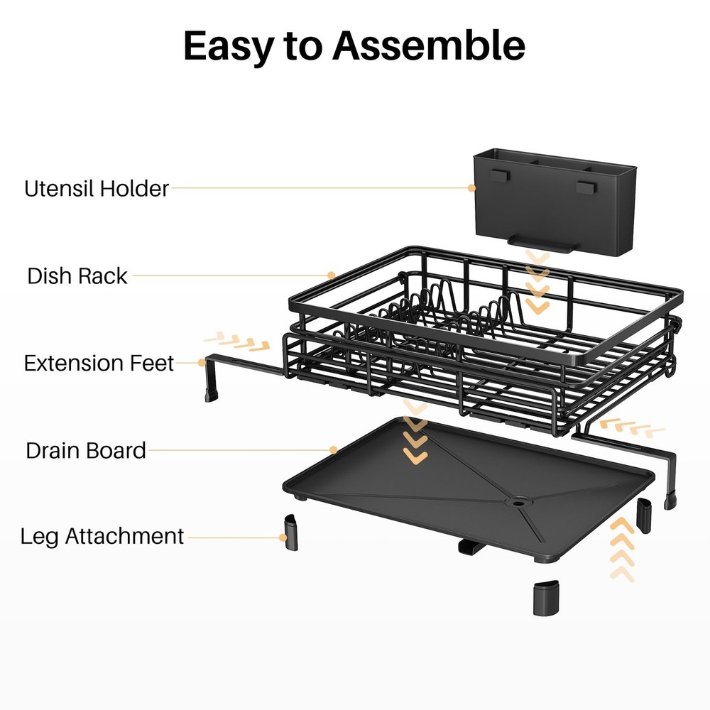Dish Drying Rack Extendable Dish Rack Large Sink Drying Dish Drainer For Kitchen