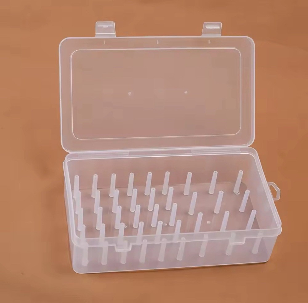 Embroidery Thread Storage Box – 42 Rolls, Clear Pp Plastic, Portable Design