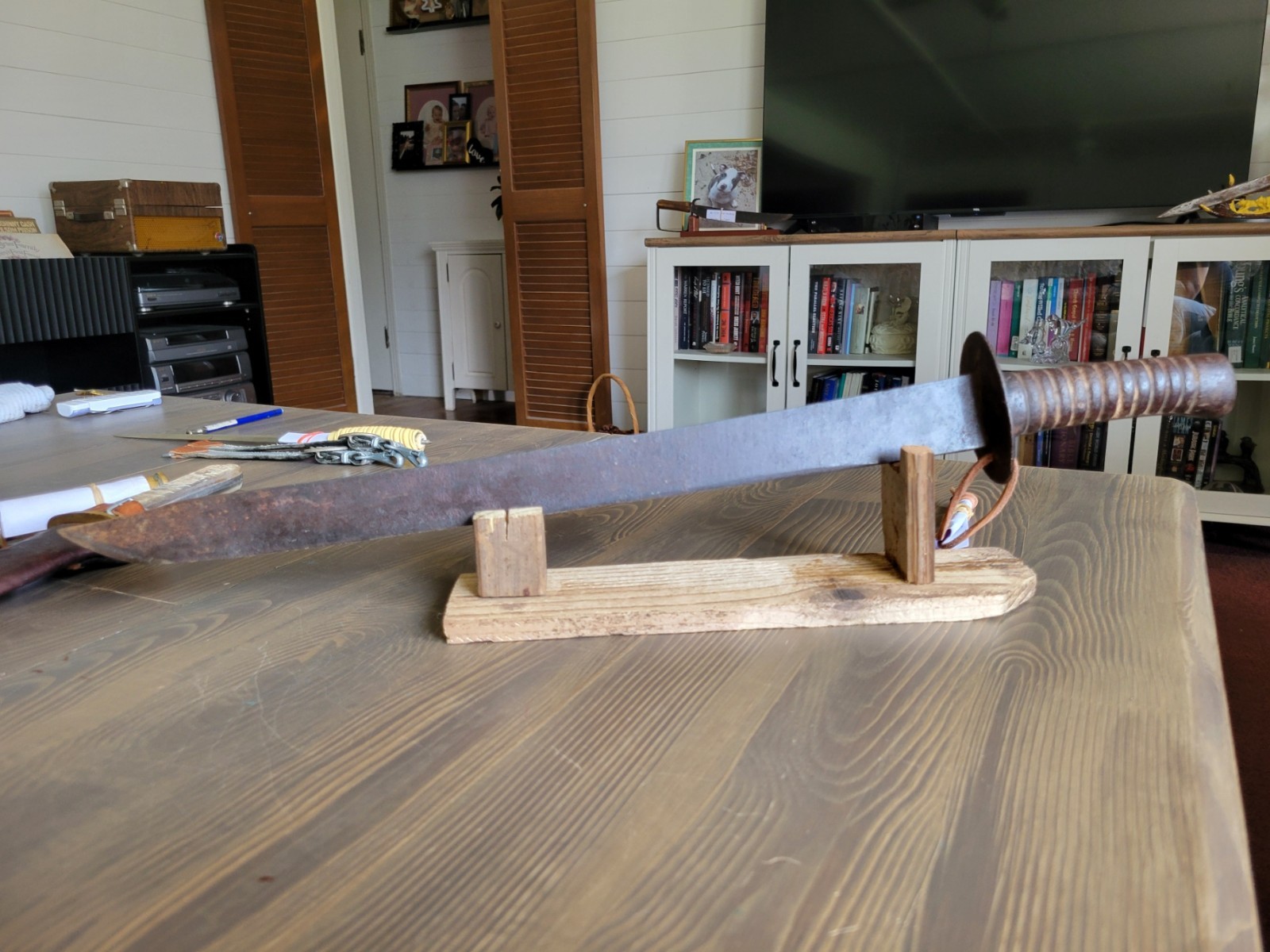 German All-Steel Short Sword Bowie Knife Used Free Shipping