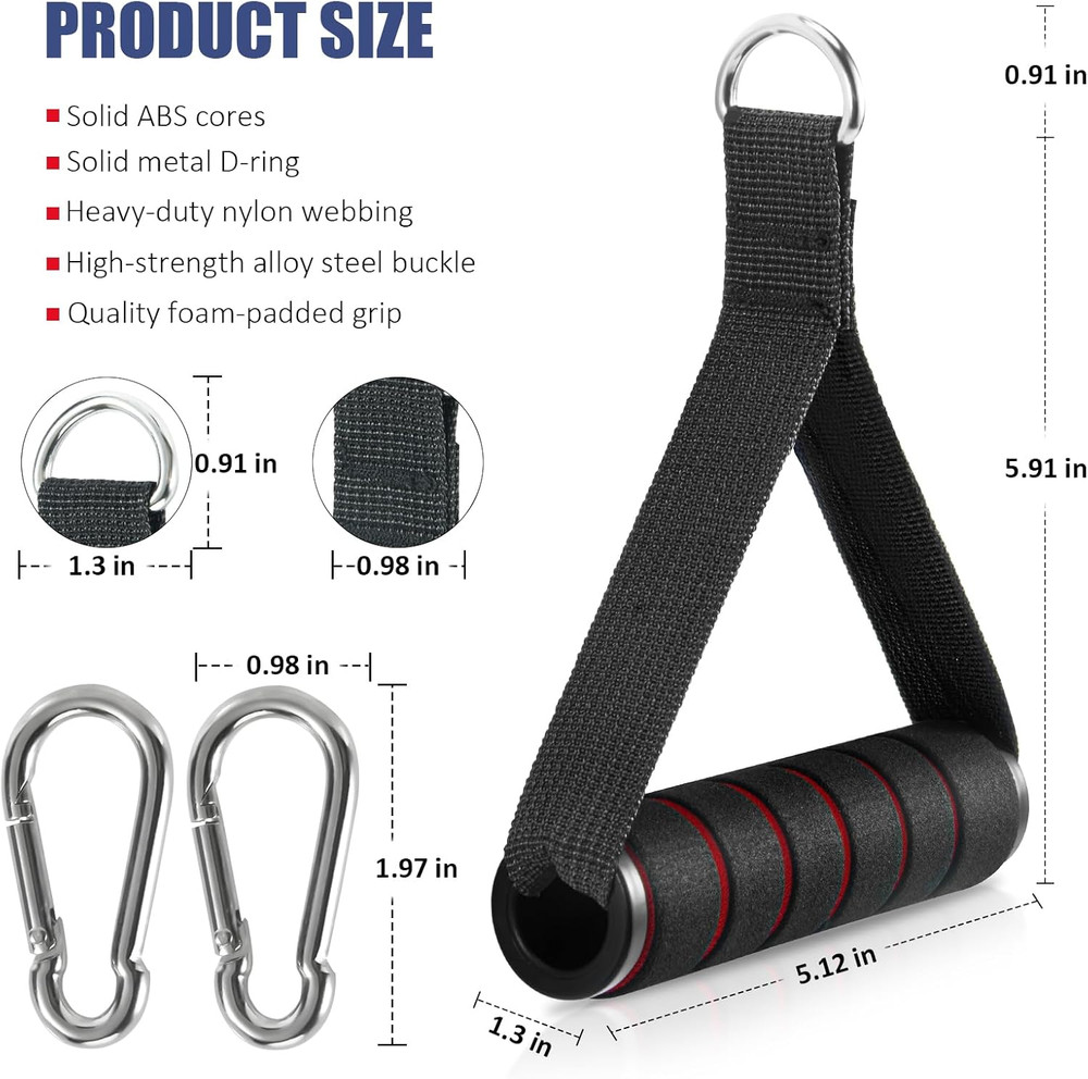 2 Pack Upgraded Exercise Handles, Gym Handle Equipment for Cable Machine Attachm