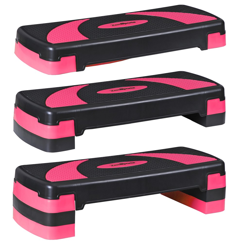 31" Aerobic Step Platform Steppers Exercise Workout Step 4"-6"-8"Adjustable Pink