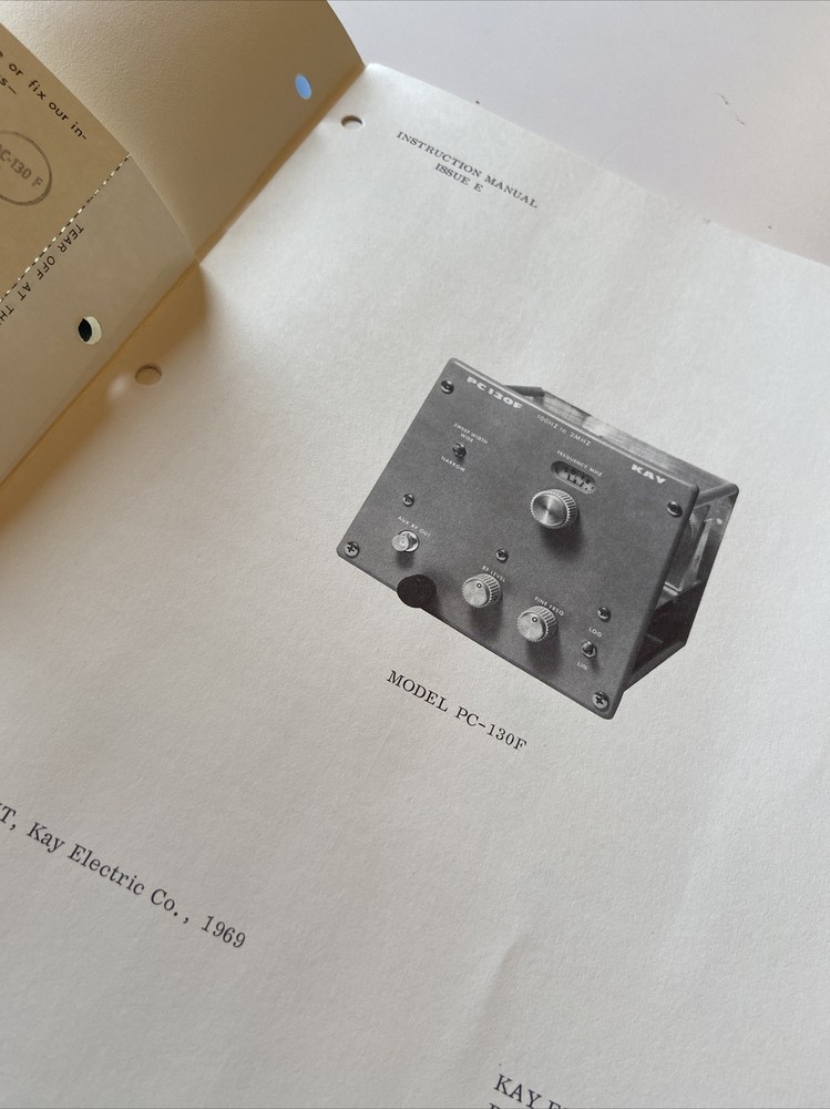 Kay Sweep Plug-In PC-130F Instruction Maintenance Manual Schematics