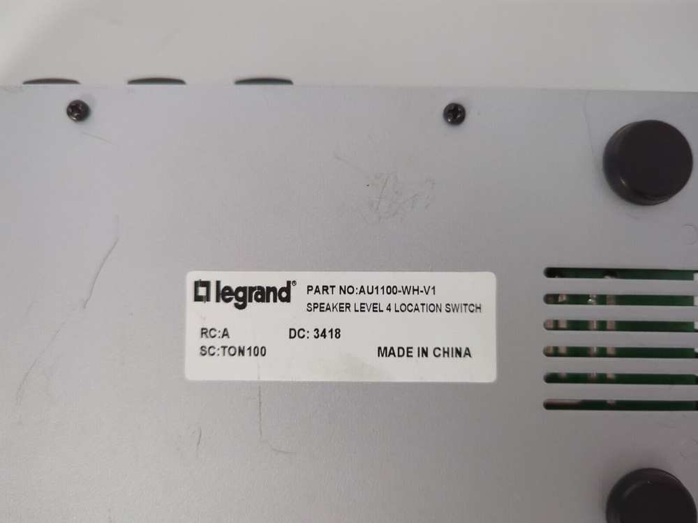 LEGRAND SPEAKER SELECTOR AU1100, SPEAKER LEVEL 4 LOCATION SWITCH