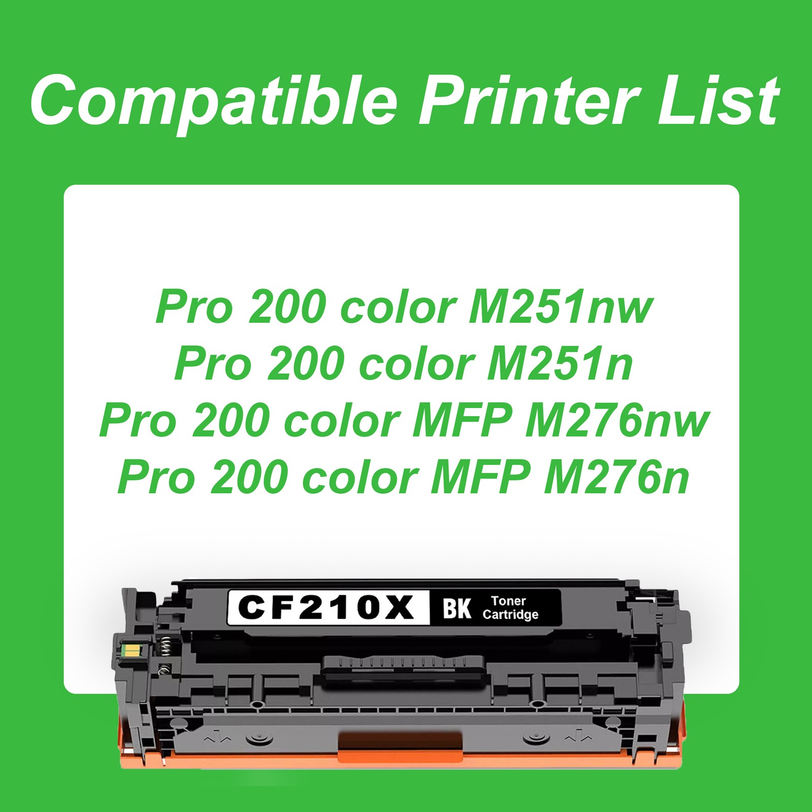1-Pack 131X CF210X Black Toner with Chip for LaserJet Pro Printer M251n M276n